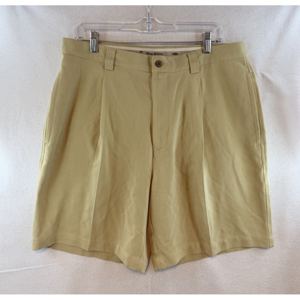 Tommy Bahama Relax Shorts Mens 100% Silk Pleated Khaki Chino Summer, Size‎ 35
